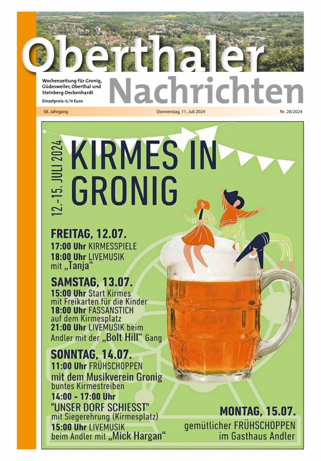 Oberthaler Nachrichten Titelblatt 28/2024