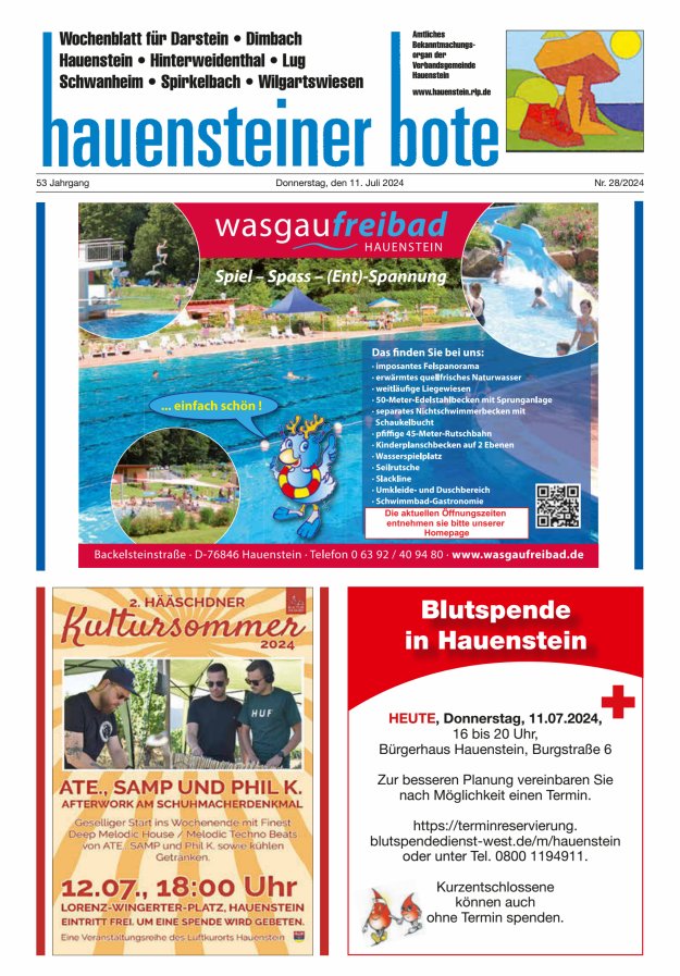 Hauensteiner Bote Titelblatt 28/2024