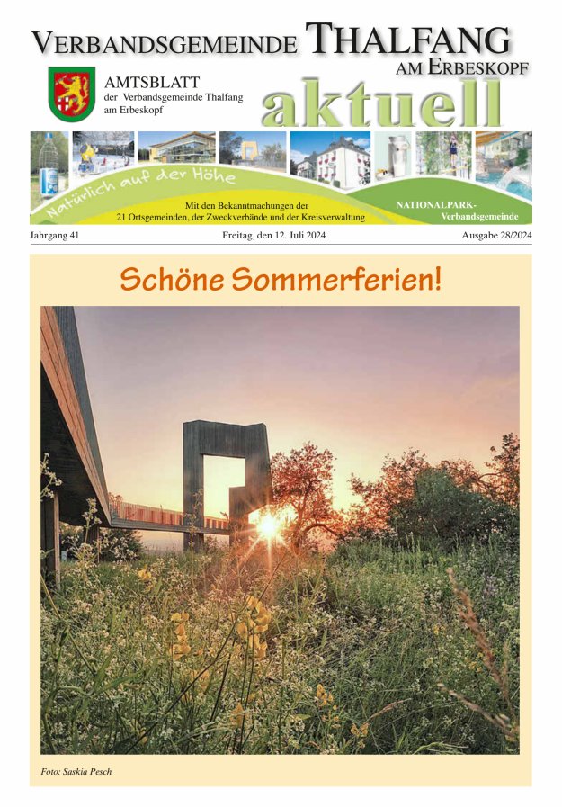 Thalfang aktuell - Amtsblatt VG Thalfang Titelblatt 28/2024