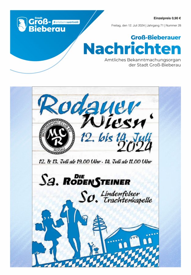 Groß-Bieberauer Nachrichten Titelblatt 28/2024