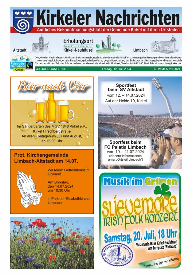 Kirkeler Nachrichten Titelblatt 28/2024