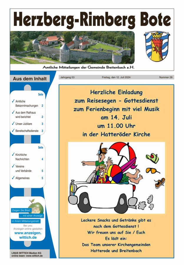 Herzberg-Rimberg Bote Titelblatt 28/2024