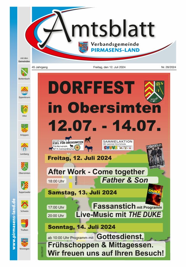 Amtsblatt VG Pirmasens-Land Titelblatt 28/2024