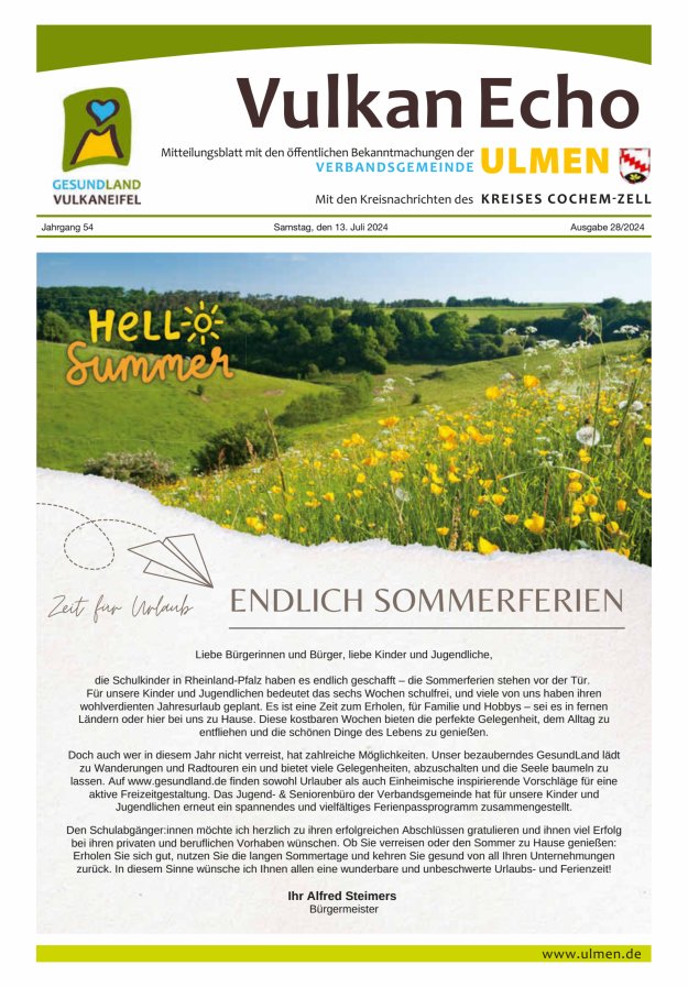 Vulkan Echo VG Ulmen Titelblatt 28/2024