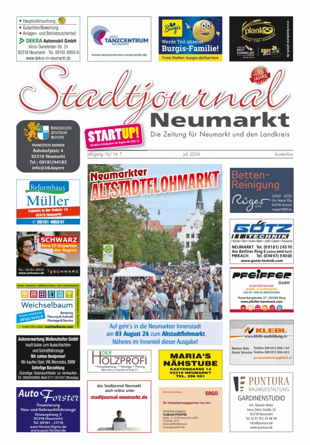 Stadtjournal Neumarkt Titelblatt 07/2024