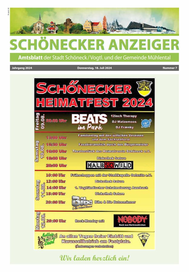 Schönecker Anzeiger Titelblatt 07/2024