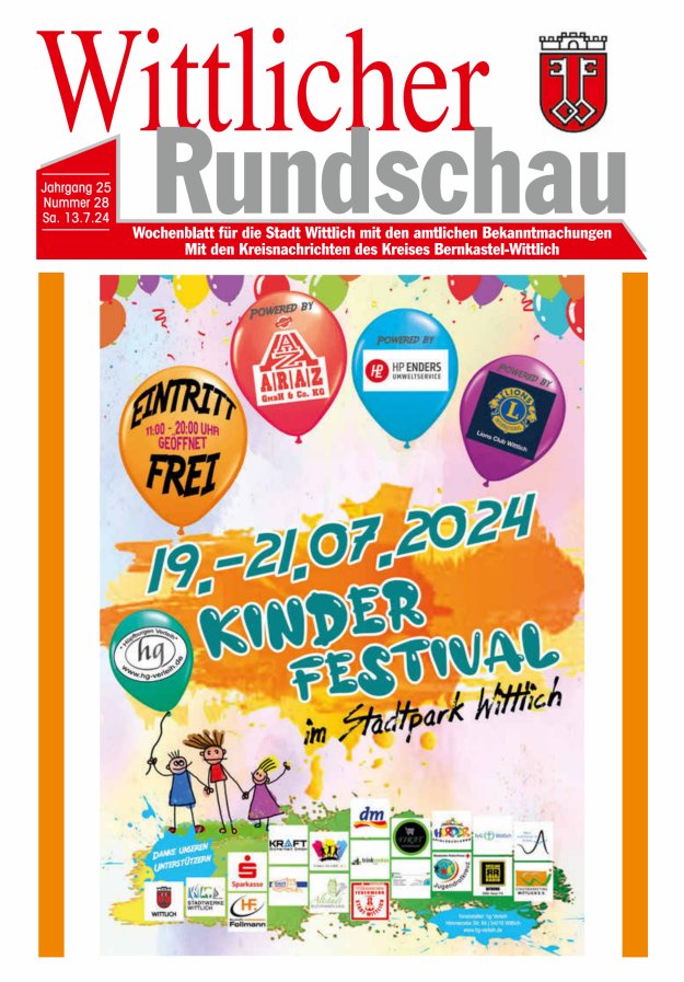 Wittlicher Rundschau Titelblatt 28/2024