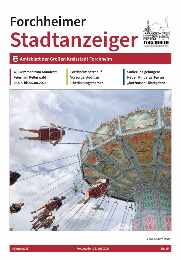 Forchheimer Stadtanzeiger Titelblatt 15/2024