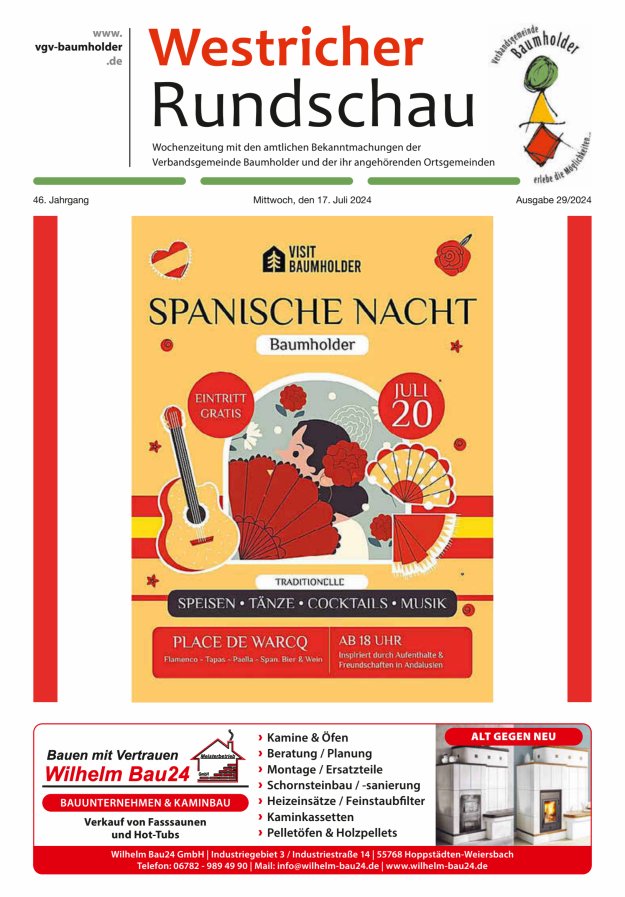 Westricher Rundschau VG Baumholder Titelblatt 29/2024
