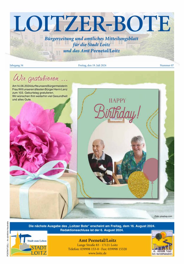 Loitzer Bote Titelblatt 07/2024