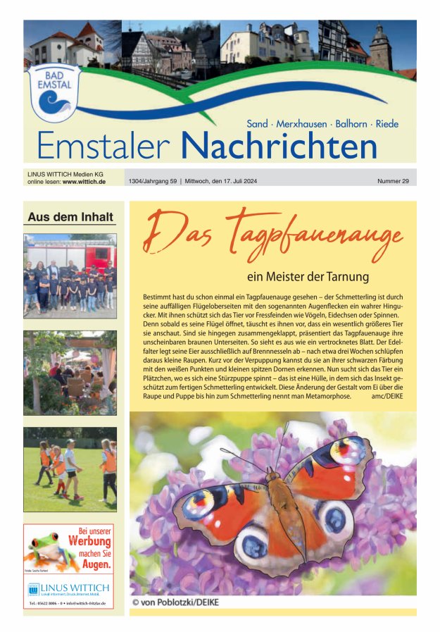 Emstaler Nachrichten Titelblatt 29/2024