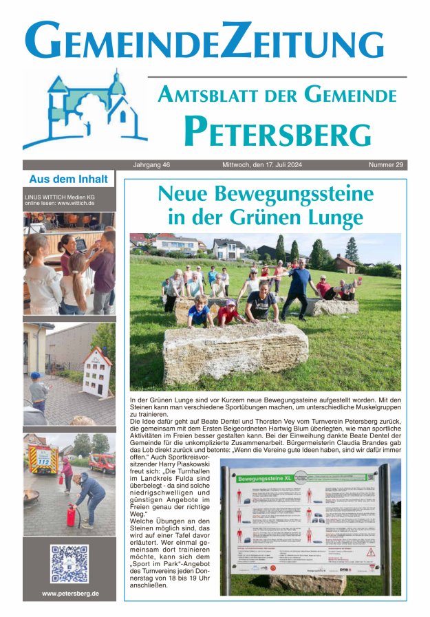 Amtsblatt Blickpunkt Petersberg Titelblatt 29/2024