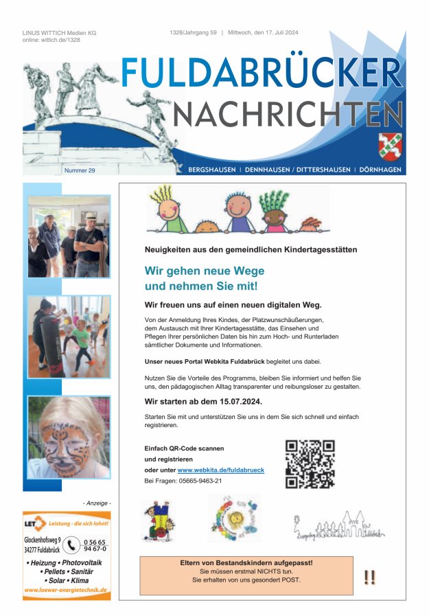 Fuldabrücker Nachrichten Titelblatt 29/2024