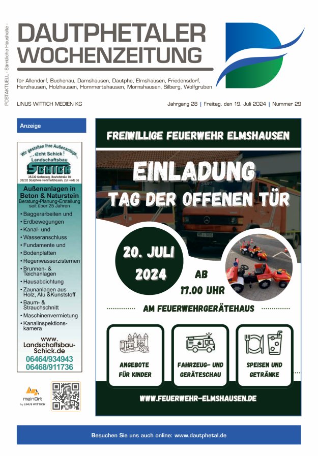 Dautphetaler Wochenzeitung Titelblatt 29/2024