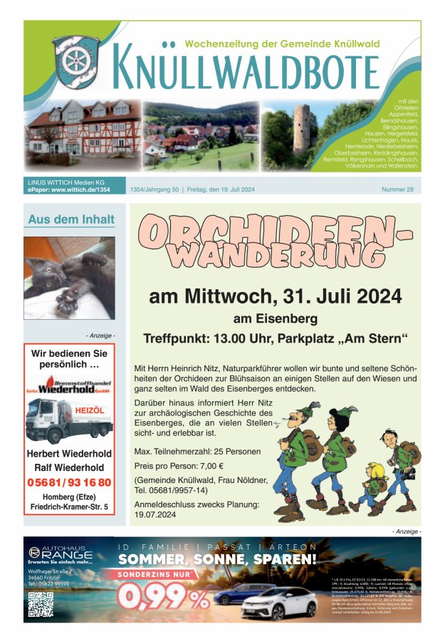 Knüllwaldbote Titelblatt 29/2024