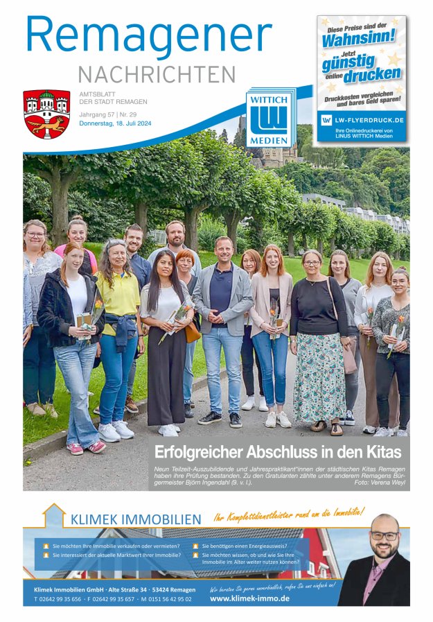 Remagener Nachrichten Titelblatt 29/2024