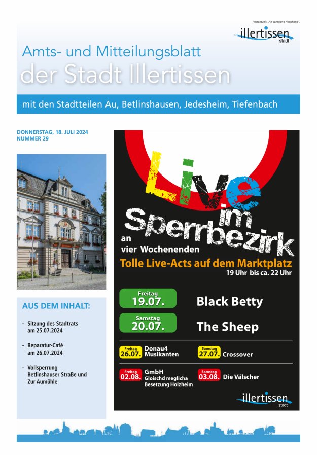 Amts- und Mitteilungsblatt Stadt Illertissen Titelblatt 29/2024