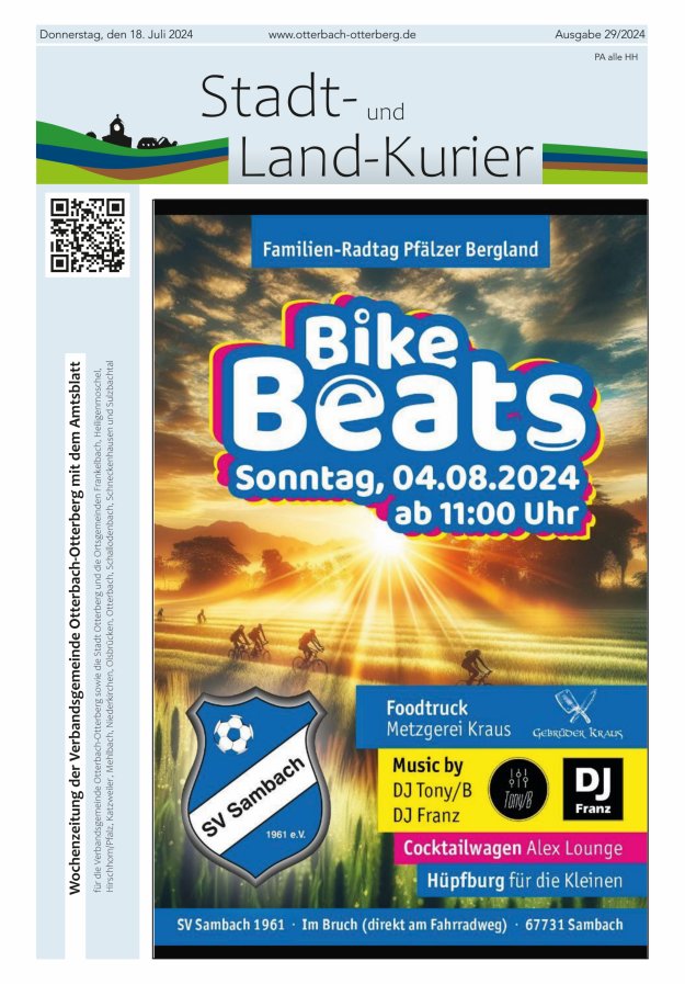 Stadt- und Land-Kurier Otterbach-Otterberg Titelblatt 29/2024