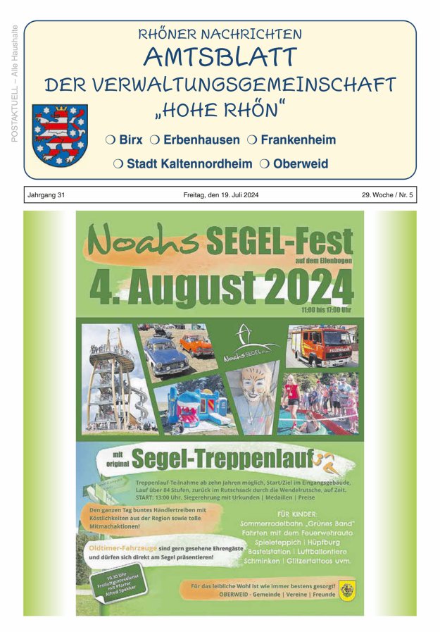 Rhöner Nachrichten Titelblatt 05/2024