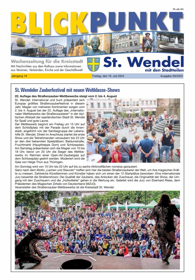 Blickpunkt St Wendel Titelblatt 29/2024