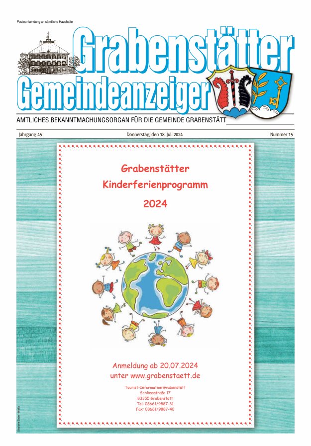 Grabenstätter Gemeindeanzeiger Titelblatt 15/2024