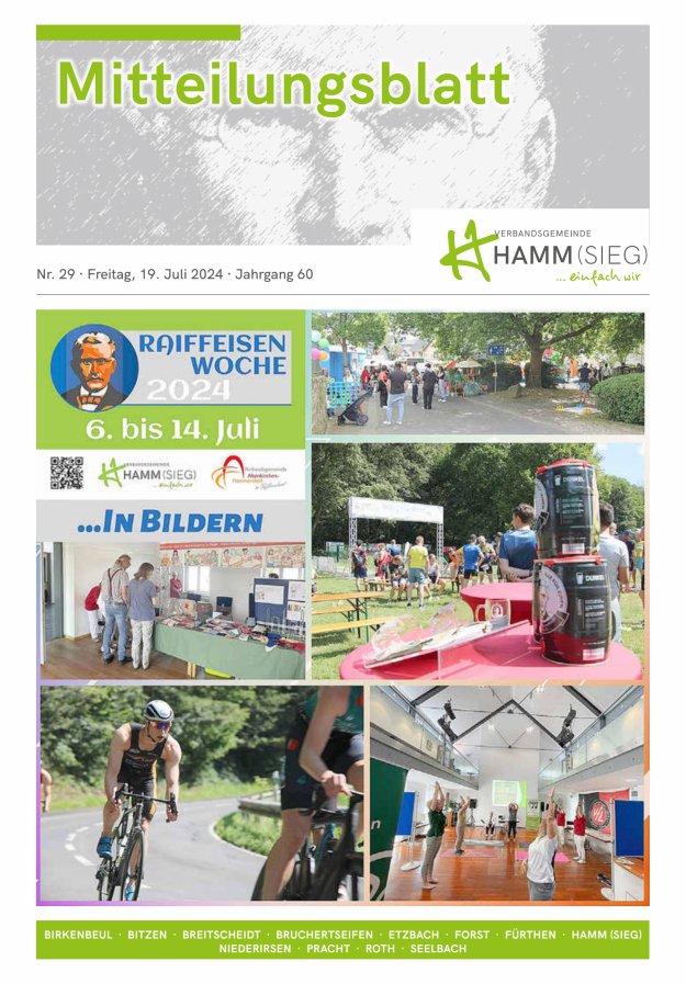 Mitteilungsblatt Hamm (Sieg) Titelblatt 29/2024