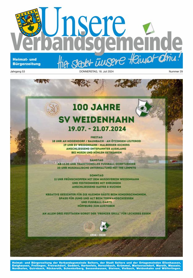 Unsere Verbandsgemeinde Selters Ww Titelblatt 29/2024