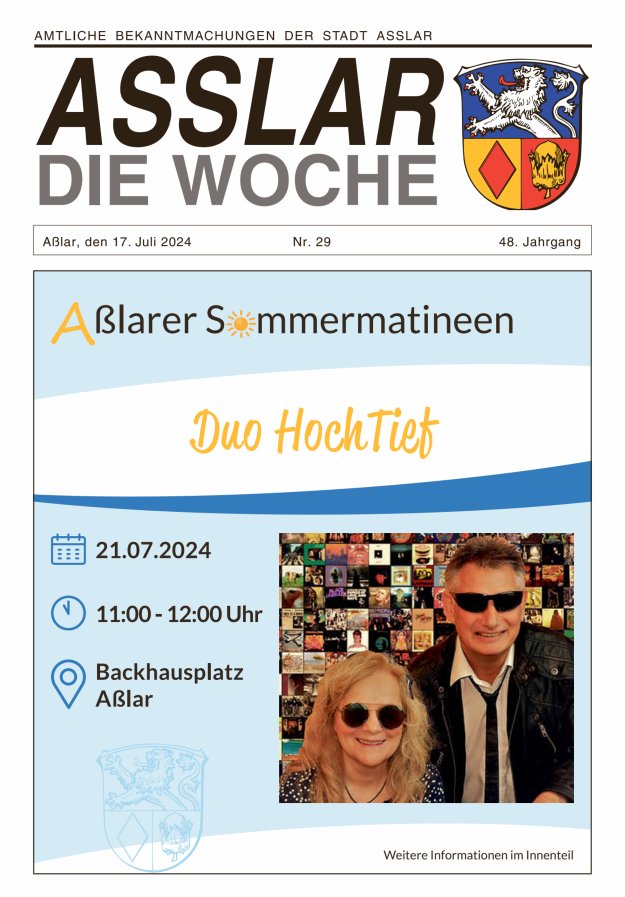 Asslar - Die Woche Titelblatt 29/2024