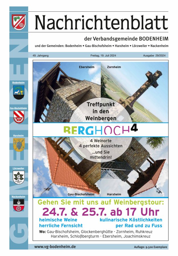 Nachrichtenblatt der VG Bodenheim              Titelblatt 29/2024