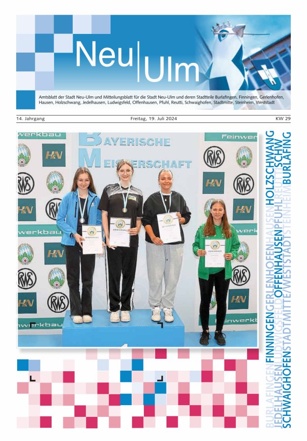 Amtsblatt der Stadt Neu-Ulm und Mitteilungsblatt für die Stadt Neu-Ulm Titelblatt 29/2024