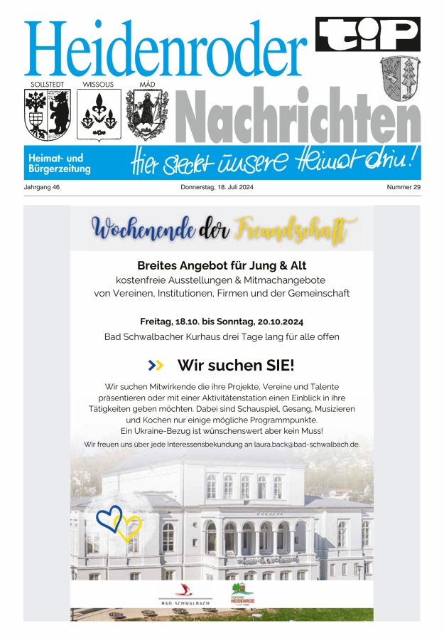 "tip" Heidenroder Nachrichten Titelblatt 29/2024