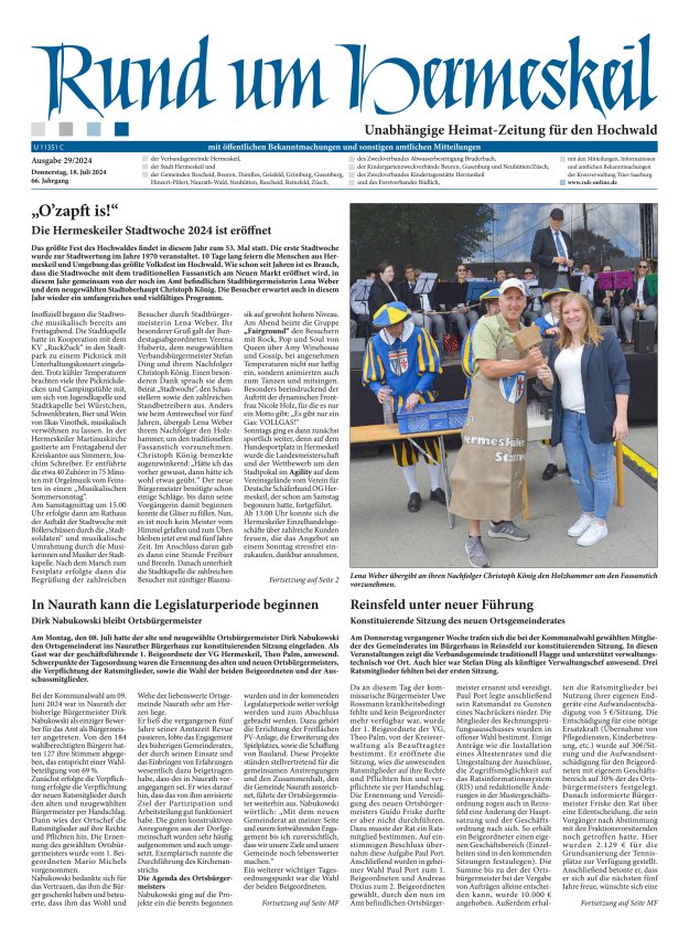 Rund um Hermeskeil Titelblatt 29/2024