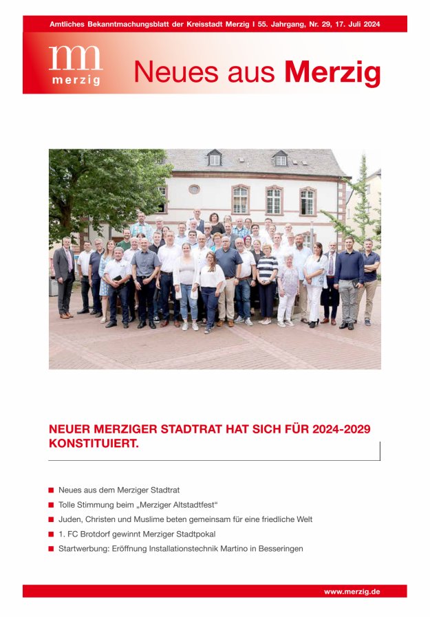Neues aus Merzig Titelblatt 29/2024