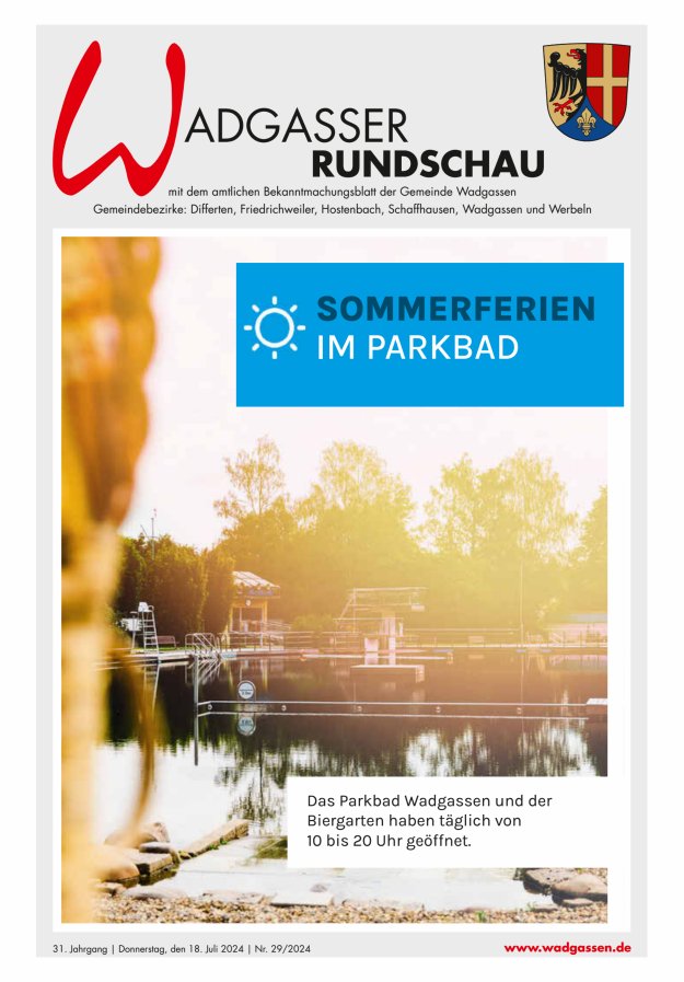 Wadgasser Rundschau Titelblatt 29/2024