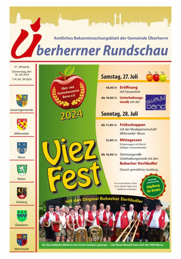 Überherrner Rundschau Titelblatt 29/2024