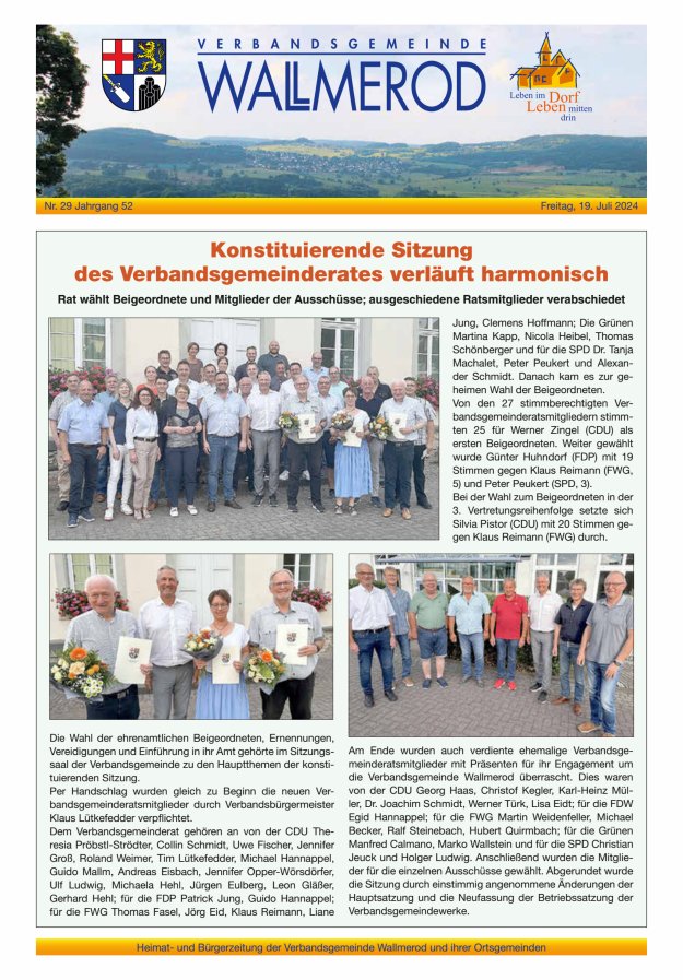 Wir über uns - Verbandsgemeinde Wallmerod Titelblatt 29/2024