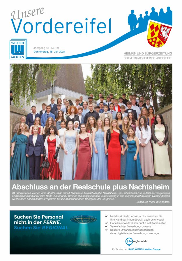 Mitteilungsblatt Vordereifel - Heimat- u Bürgerzeitung der VG Vordereifel Titelblatt 29/2024