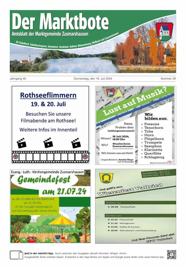 Zusmarshausen - Der Marktbote Titelblatt 29/2024
