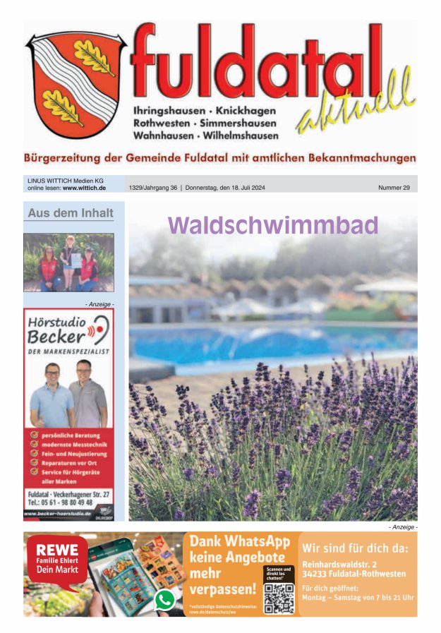 Fuldatal aktuell Titelblatt 29/2024