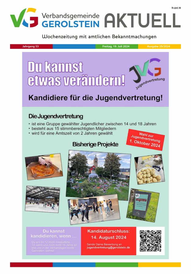 Verbandsgemeinde Gerolstein aktuell Titelblatt 29/2024