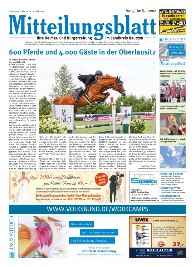Mitteilungsblatt LK Bautzen Ausgabe Kamenz Titelblatt 28/2024