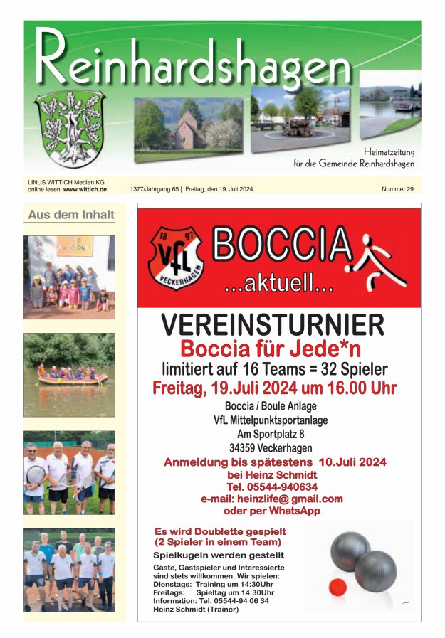 Unser Blättchen Titelblatt 29/2024