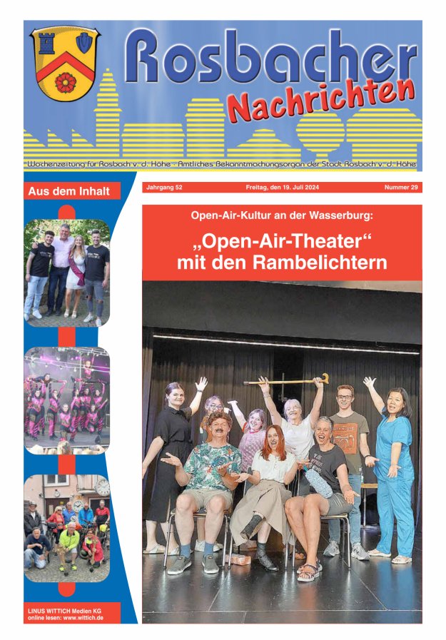 Rosbacher Nachrichten Titelblatt 29/2024