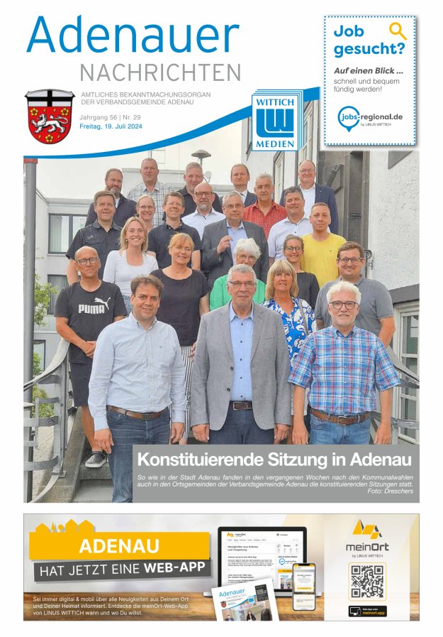 Adenauer Nachrichten Titelblatt 29/2024