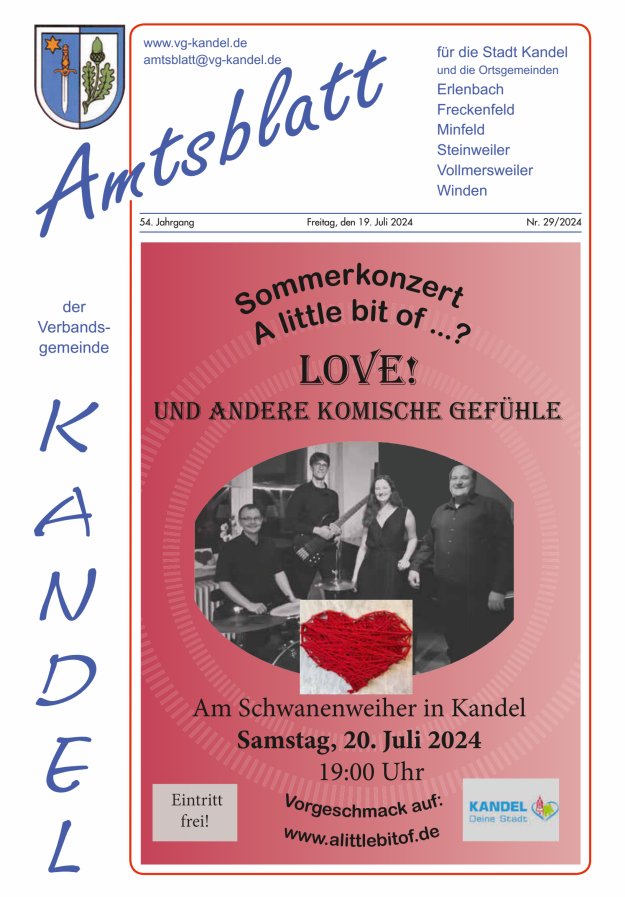 Amtsblatt VG Kandel Titelblatt 29/2024