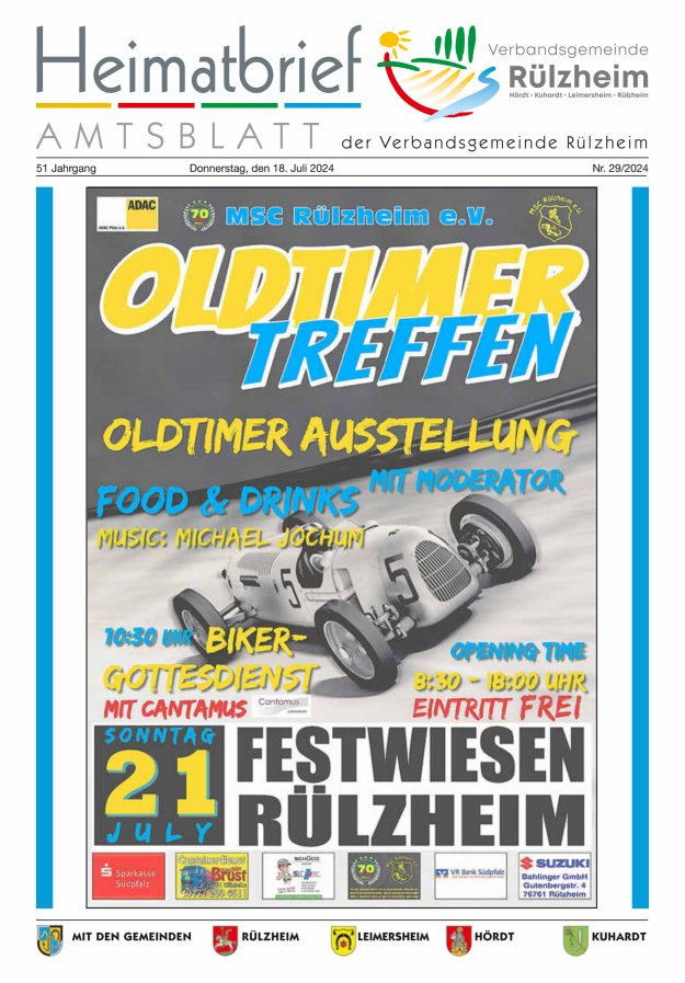 Heimatbrief VG Rülzheim Titelblatt 29/2024