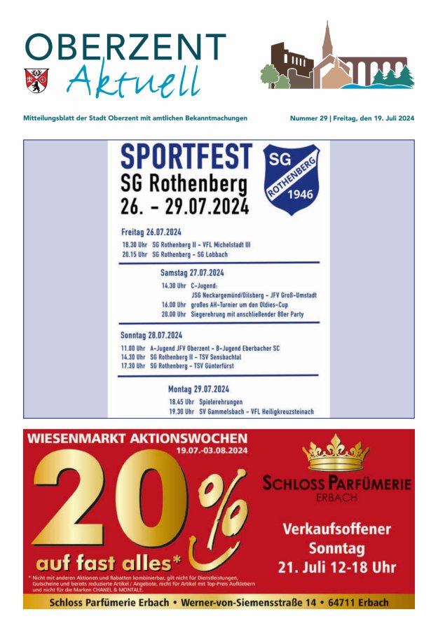Oberzent aktuell Titelblatt 29/2024
