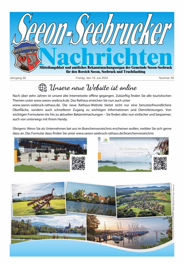 Seeon-Seebrucker Nachrichten Titelblatt 29/2024