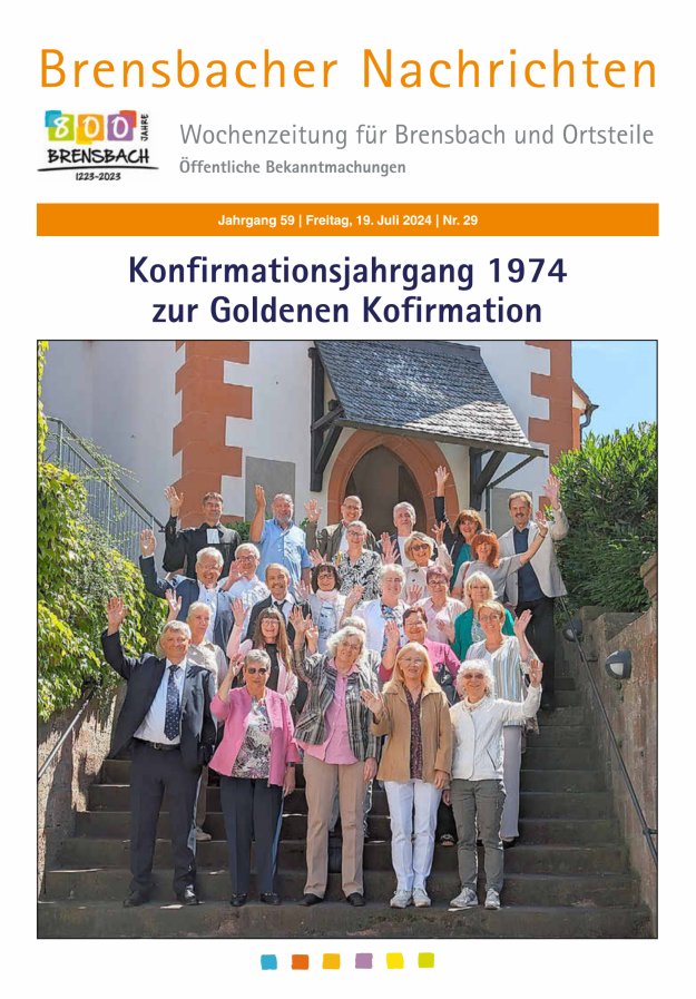 Brensbacher Nachrichten Titelblatt 29/2024