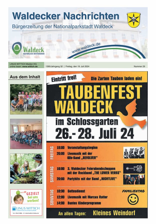 Waldecker Nachrichten Titelblatt 29/2024